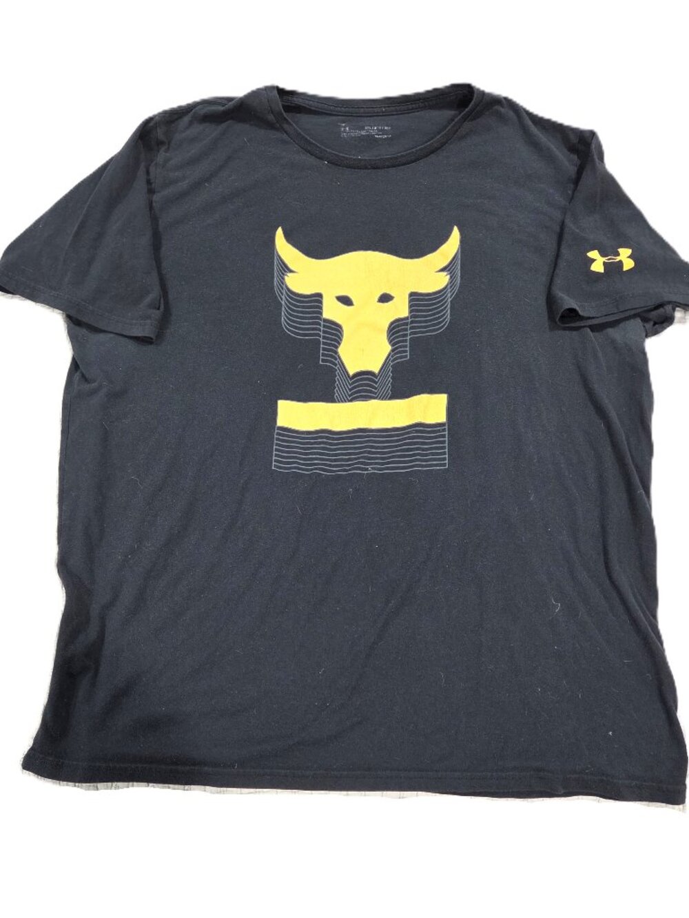 Men's 2XL Under Armour Project Rock Bull Logo Graphic Tee T-Shirt Black